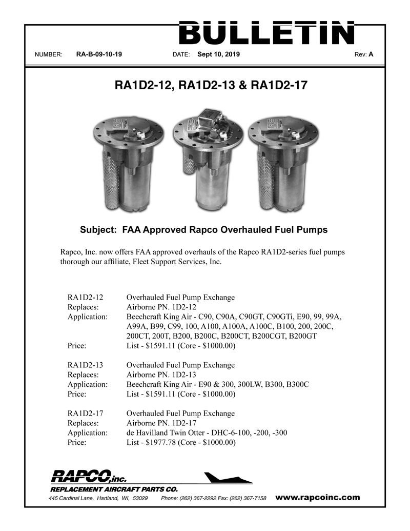 RA Fuel Pump Overhauls